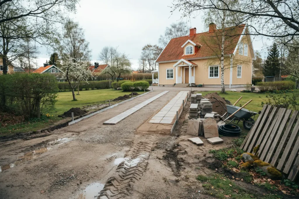 l gga om uppfarten materialval markarbete och vad som p verkar kostnaden