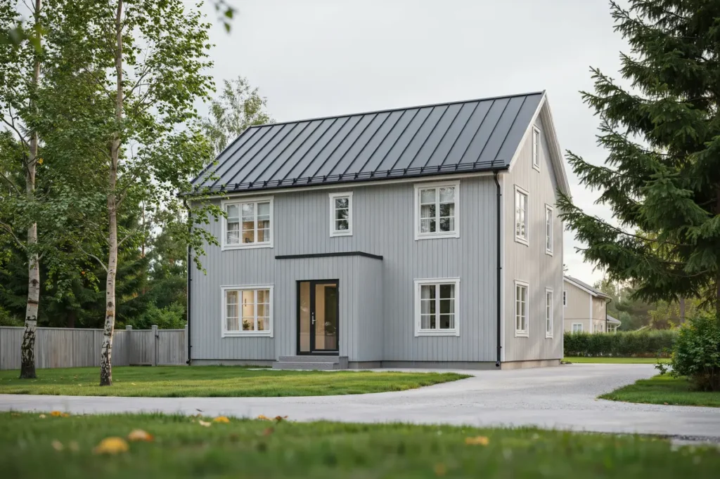 tillbyggnad av entr och nytt yttertak i brunna